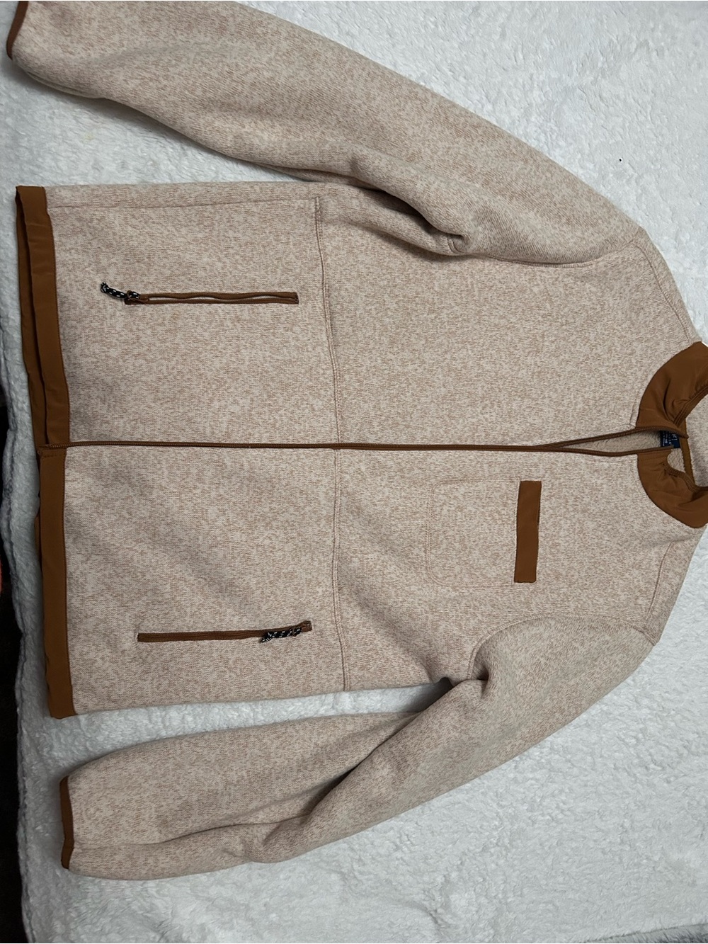 Men's Tan Full-Zip Casual Jacket